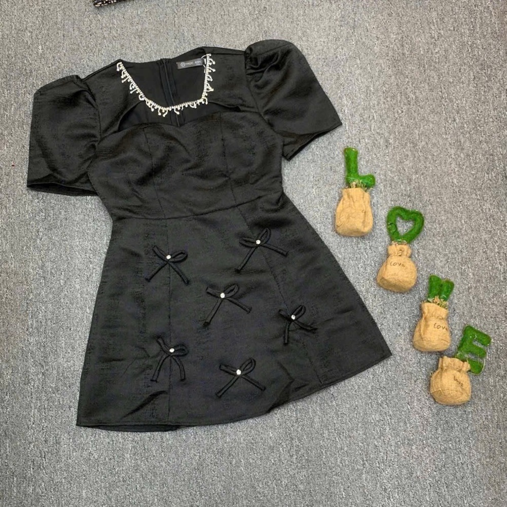 Dior Black Mini Dress with Bow Details